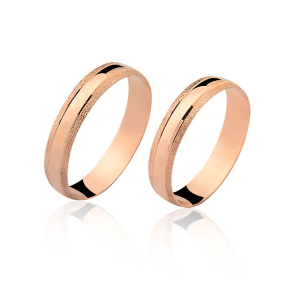 Par de aliança Ouro maciço Rosé (4mm)