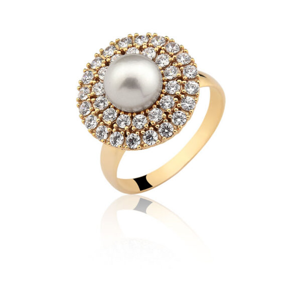 Anel com pérola Ouro maciço C104