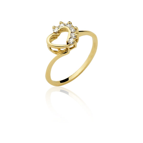 Anel coração Ouro maciço C78