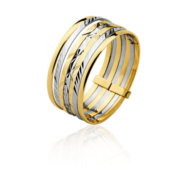 Anel 7 elos Ouro maciço CL73 (8,5mm)