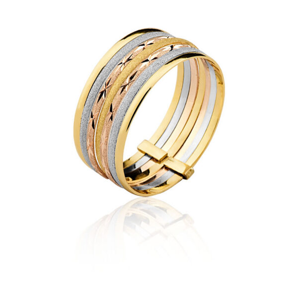 Anel 7 elos Ouro maciço CL75 (8,5mm)