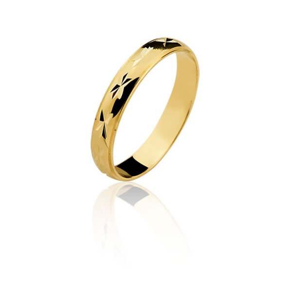 Par de aliança diamantada Ouro maciço CN20 (3,5mm)