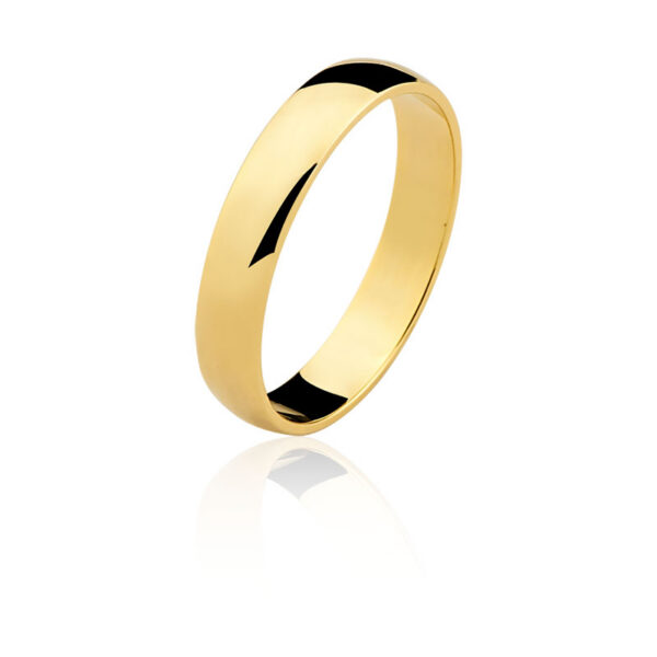 Par de aliança lisa Ouro maciço CN26 (4mm)