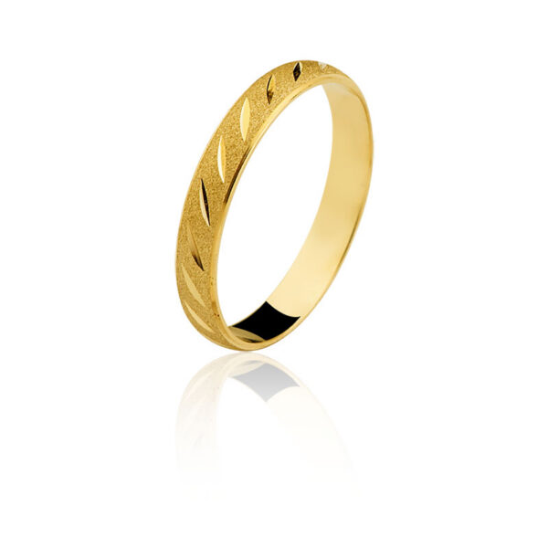 Par de aliança diamantada Ouro maciço CN31 (3,5mm)