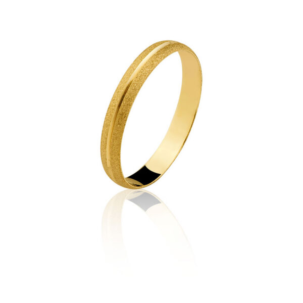 Par de aliança diamantada Ouro maciço CN38 (3mm)