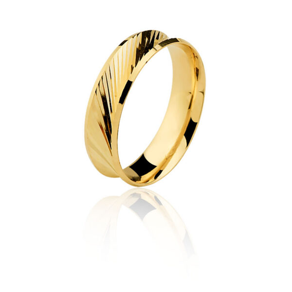 Par de aliança diamantada Ouro maciço CN41 (5,5mm)