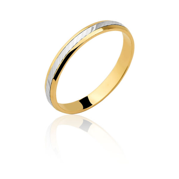 Par de aliança diamantada Ouro maciço CN42 (3,2mm)