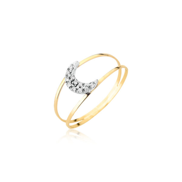 Anel Lua Branca Ouro Maciço CS710