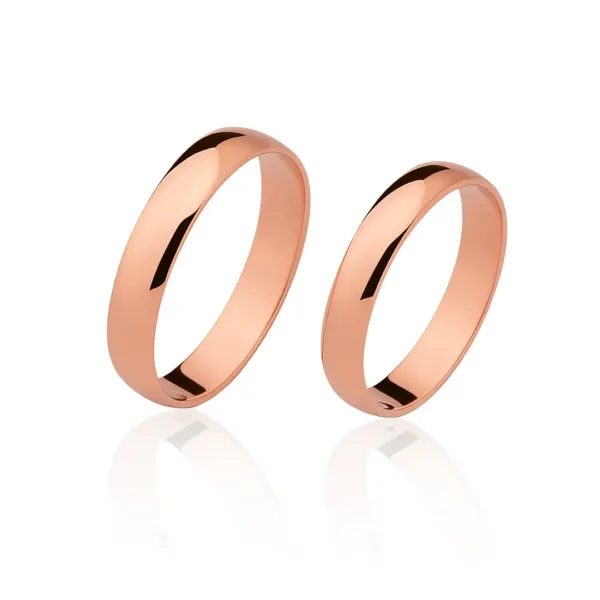 Aliança rosé brilho