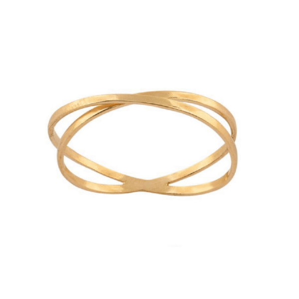 Anel 2 aros em ouro maciço disponível em 10k e 18k