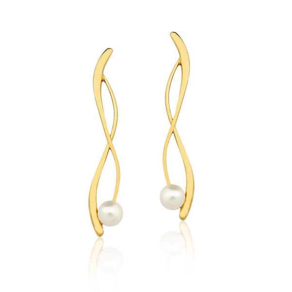 Brinco de pérola Ouro maciço BC01