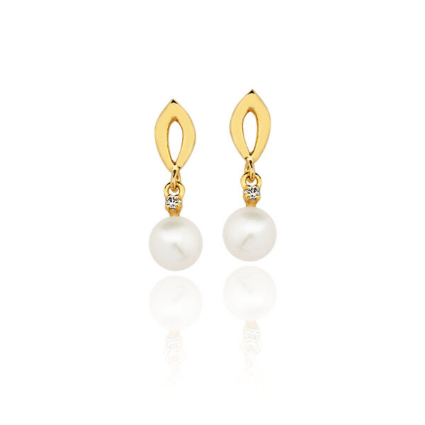 Brinco de pérola Ouro maciço BC02