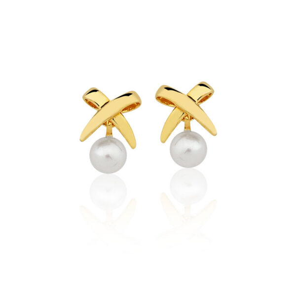 Brinco de pérola Ouro maciço BC06