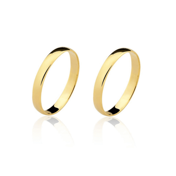 Par de aliança Ouro maciço CN22 (3mm)
