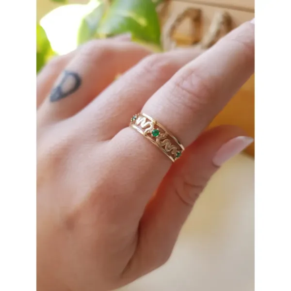 Aliança de formatura no curso de medicina com pedras